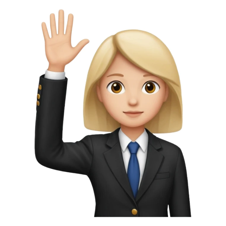 law student raising hand sticker