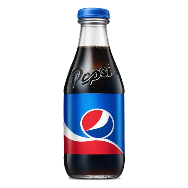 pepsi glass bottle with new branding sticker