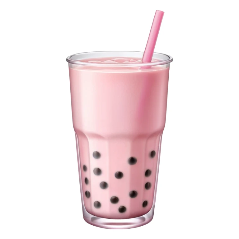 make an emoji for a pink lychee or sakura boba tea sticker