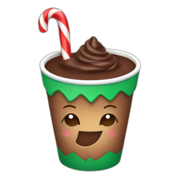 christmas cup with chocolate sticker