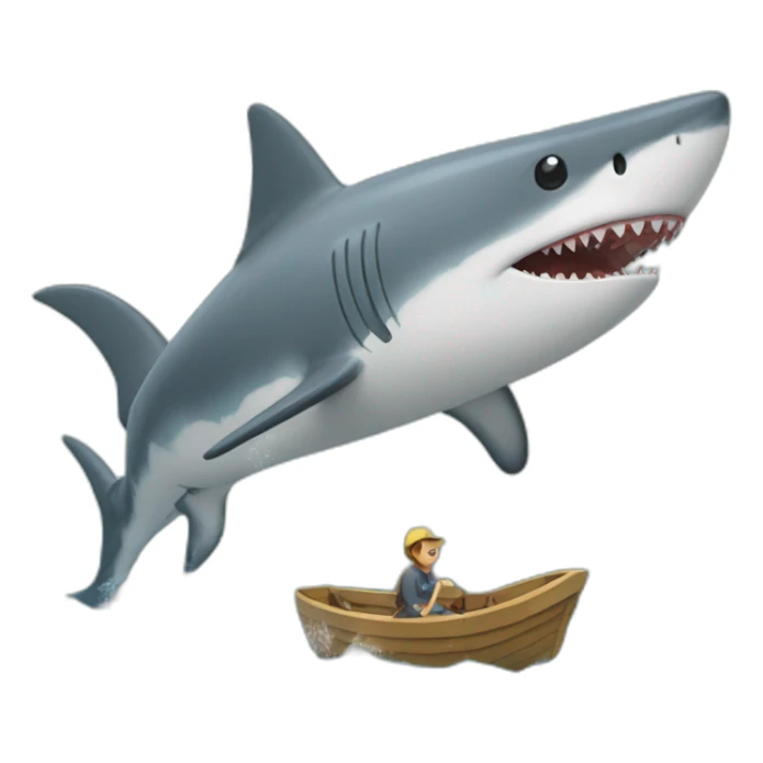 Bateau avec un requin qui le mange sticker