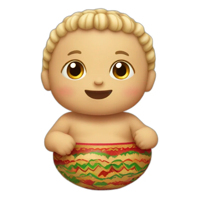 Baby shaking a Mexican rattle sticker