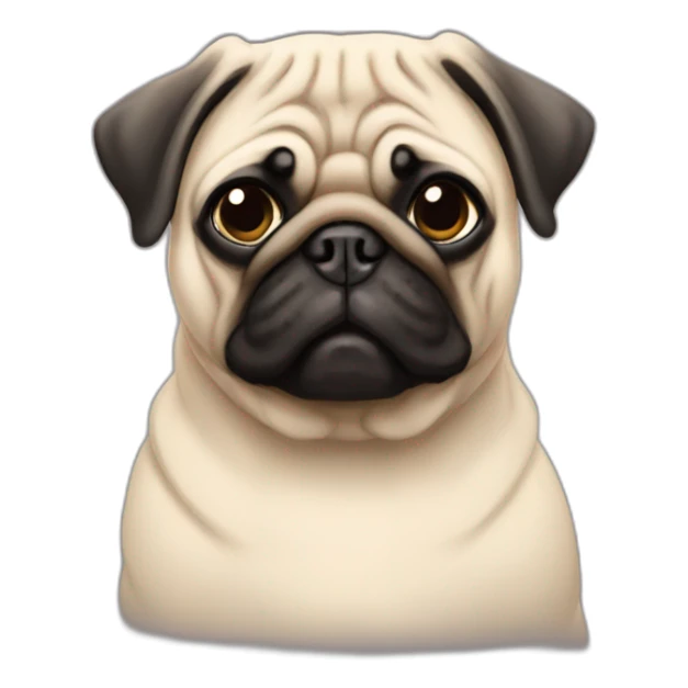 pug wearing a t-shirt sticker