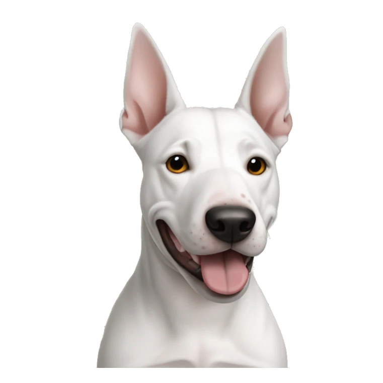 Dog bullterrier white with ear black sticker