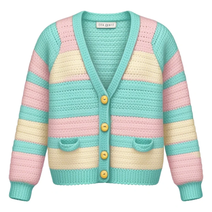 pastel crocheted cardigan sticker
