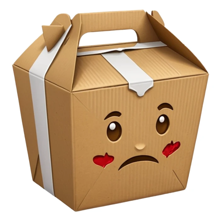 takeout box that looks like it has been in a trash can sticker