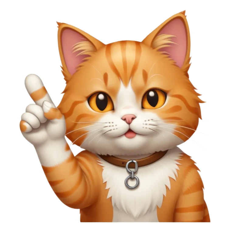the cat gives the middle finger with his paw sticker
