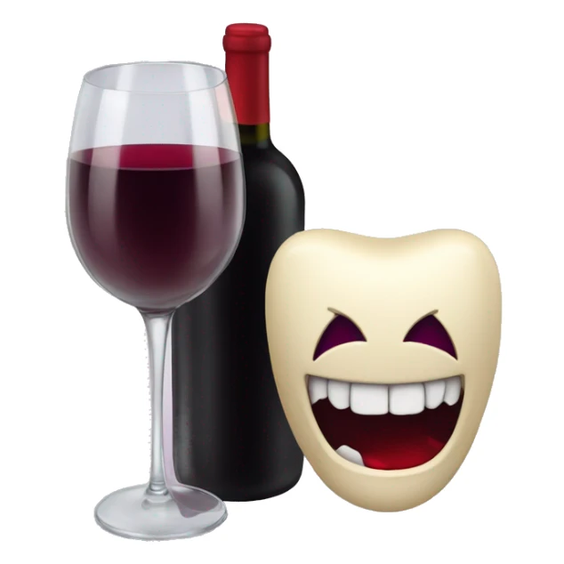 vampire teeth and glass of wine sticker
