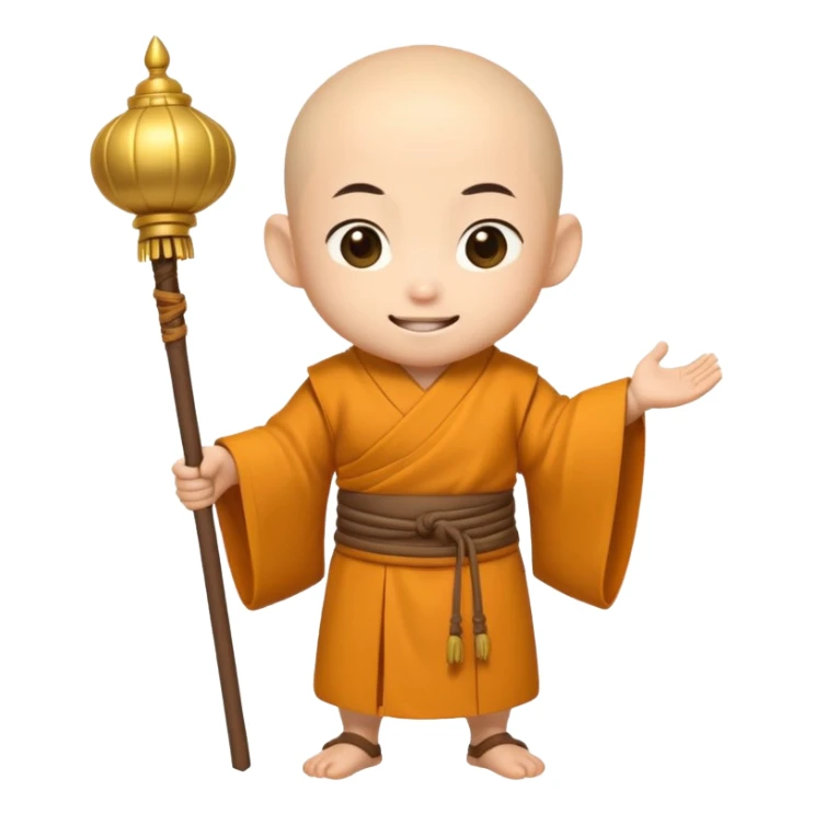 A small chibi-style monk character inspired by classic Journey-to-the-West aesthetics.

 sticker