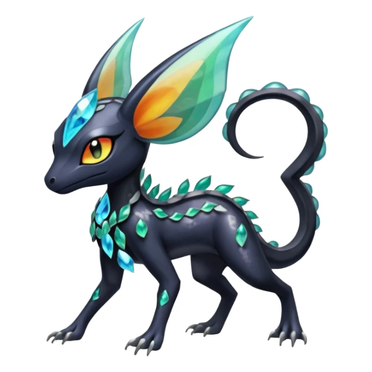 Spooky Divine Crystalline Translucent Godly Colorful Translucent Tricky Hot Handsome Meloetta-Salandit-Nargacuga-Pokémon-Fakémon-fusion-hybrid-creature sticker