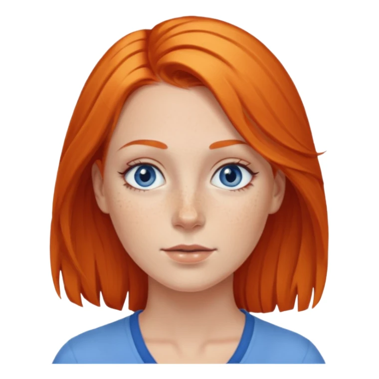 27 year old white woman, orange hair, blue eyes sticker