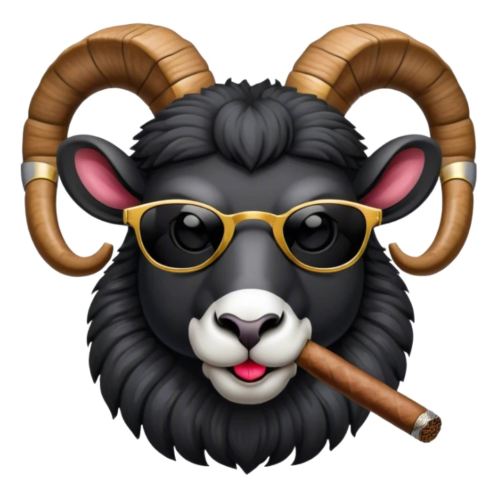 Big Black ram sunglasses head smoking cigar sticker