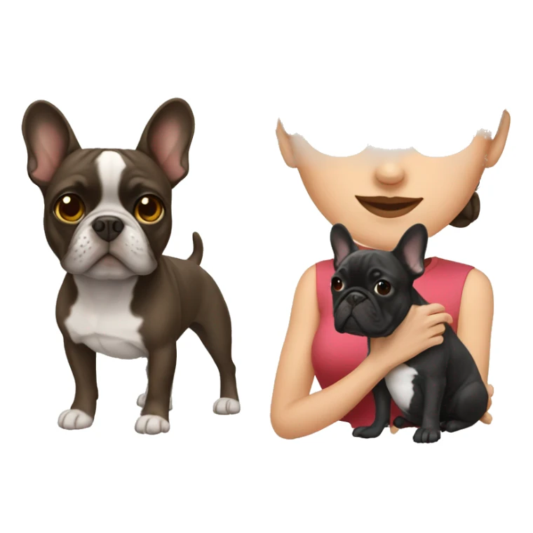 Brunette with French bulldog sticker