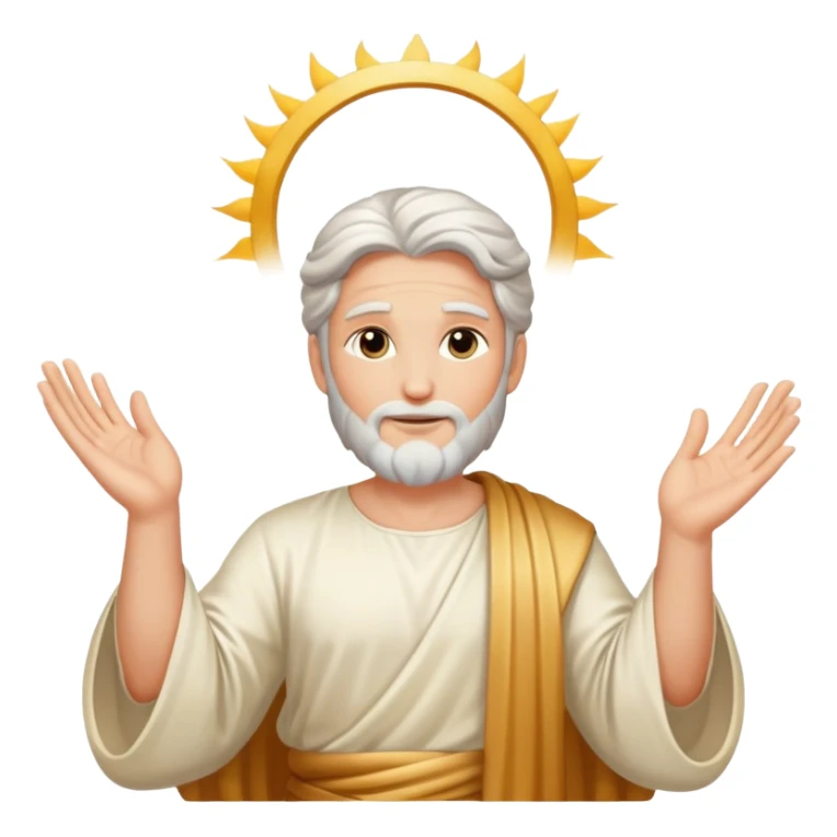 the god from heaven holds out his hand sticker