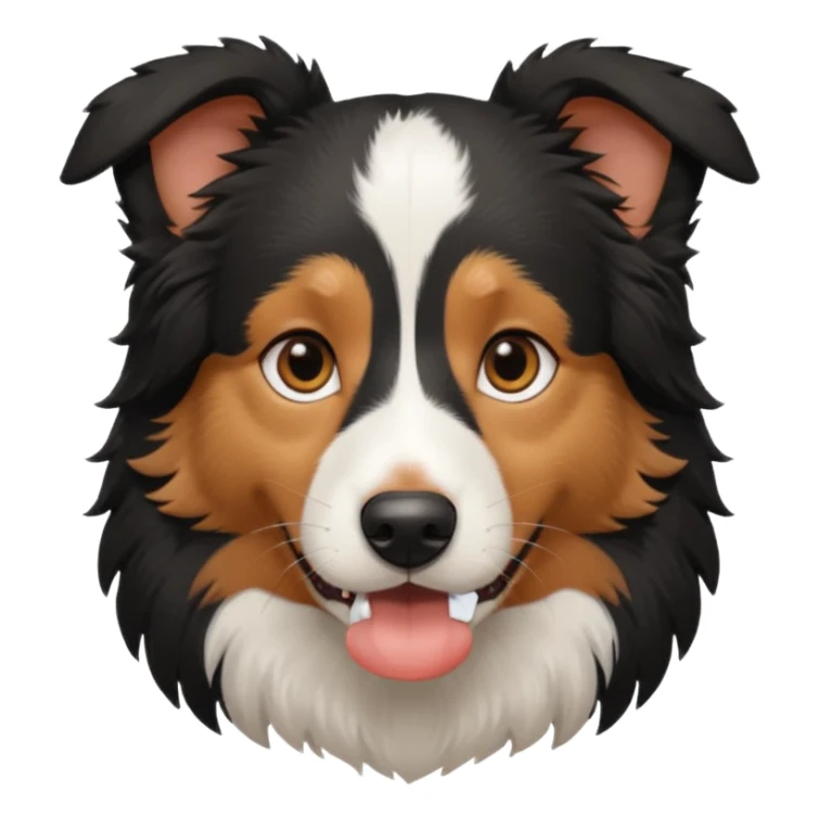 border collie black fur with brown on the eyebrows and neck sticker