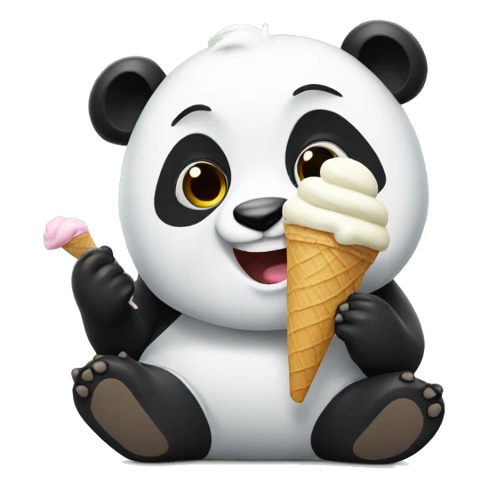 Panda eating ice cream sticker