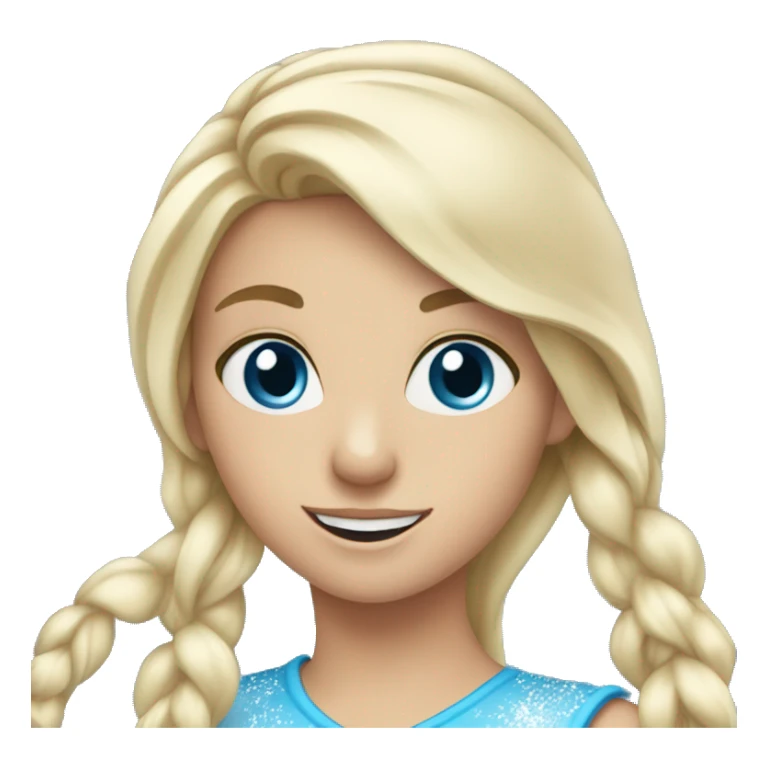 Ice skating blonde blue eyed girl sticker