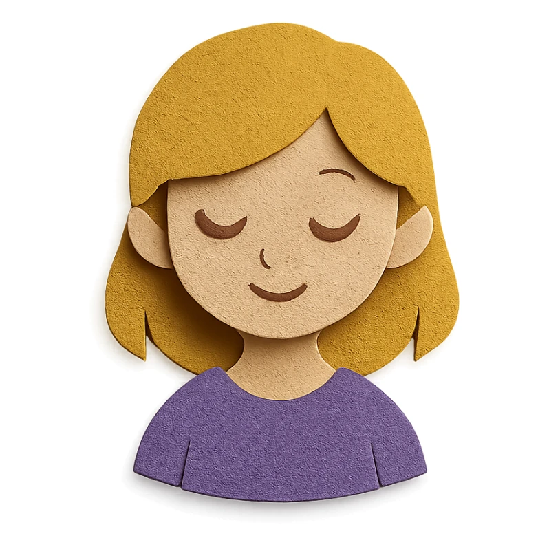 demure girl in paper craft style sticker