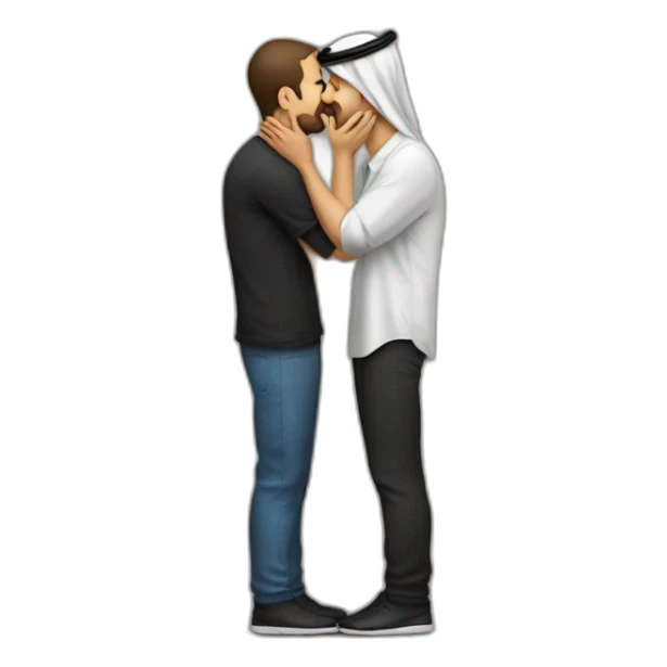 Israeli man kiss Palestinian man sticker