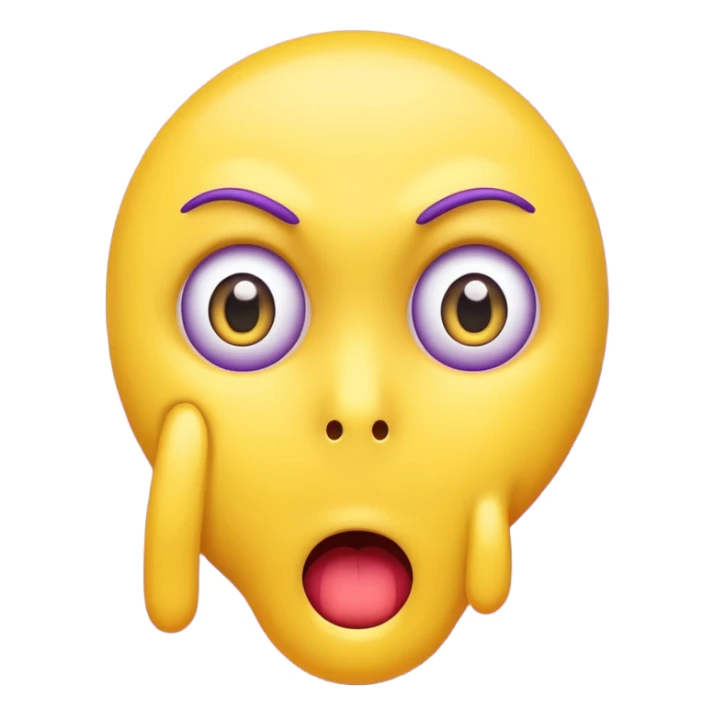 Wide eyes / Shadow to represent fear. make it a yellow emoji with purple sweat coming down the head sticker