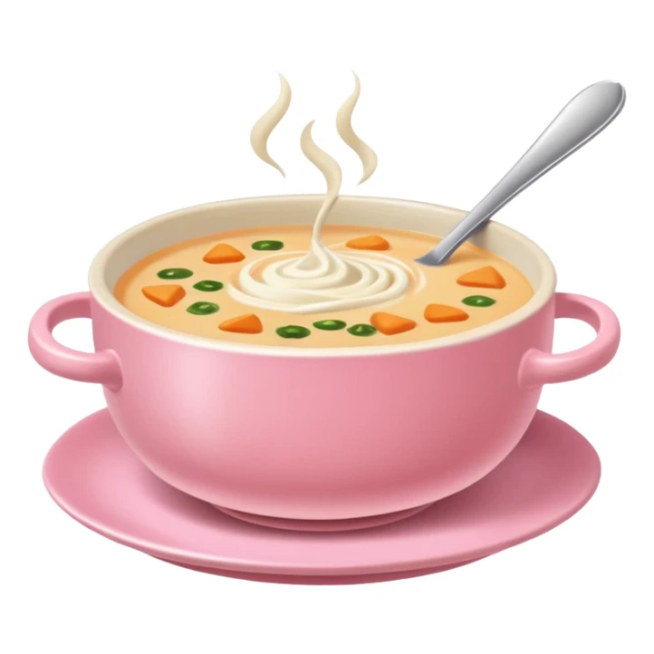 yummy soup in pink bowl sticker