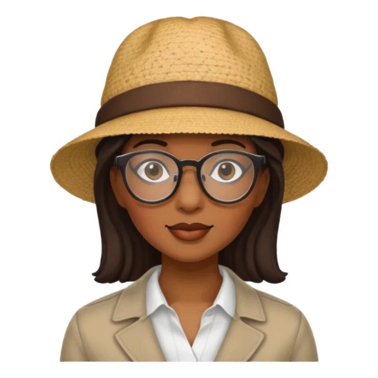 black woman with hat on with glasses  sticker