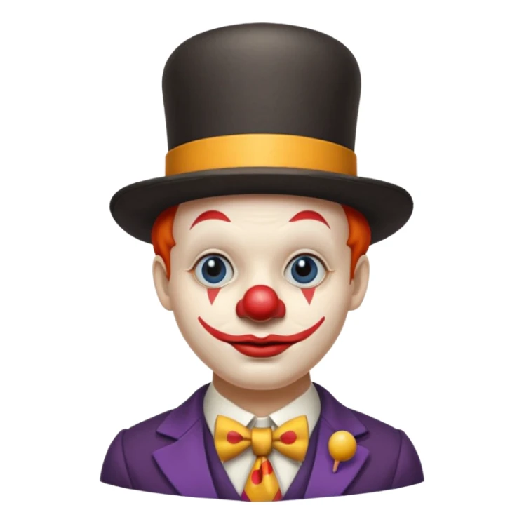 Clown in bowler hat & long tie sticker