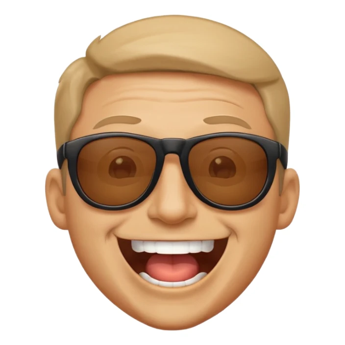 happy man with sunglasses open mouth grin sticker
