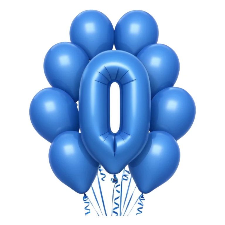 the number one 1 in blue balloons sticker