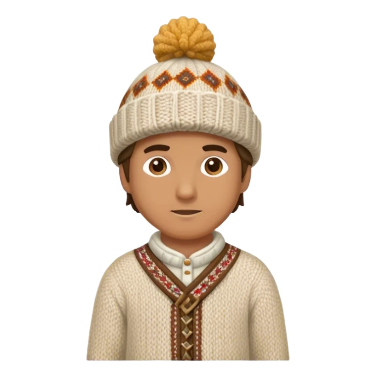 man in traditional northern outfit and knited hat full scale standing sticker