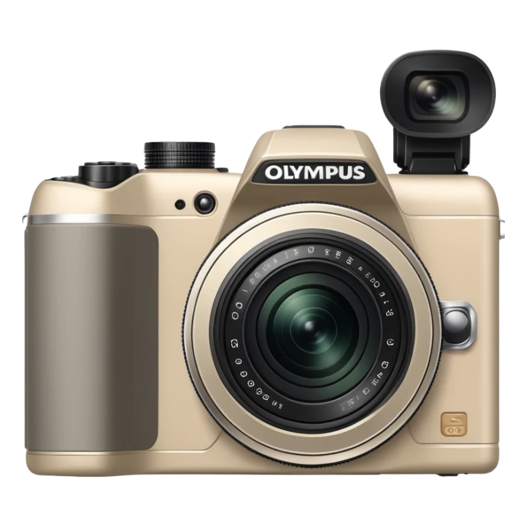 Extremely abstract Olympus Superzoom 70G camera, grayish-beige color, just the silhouette outline with no internal details sticker