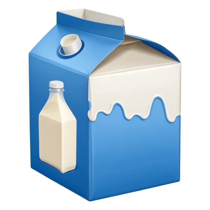 blue and white milk carton sticker