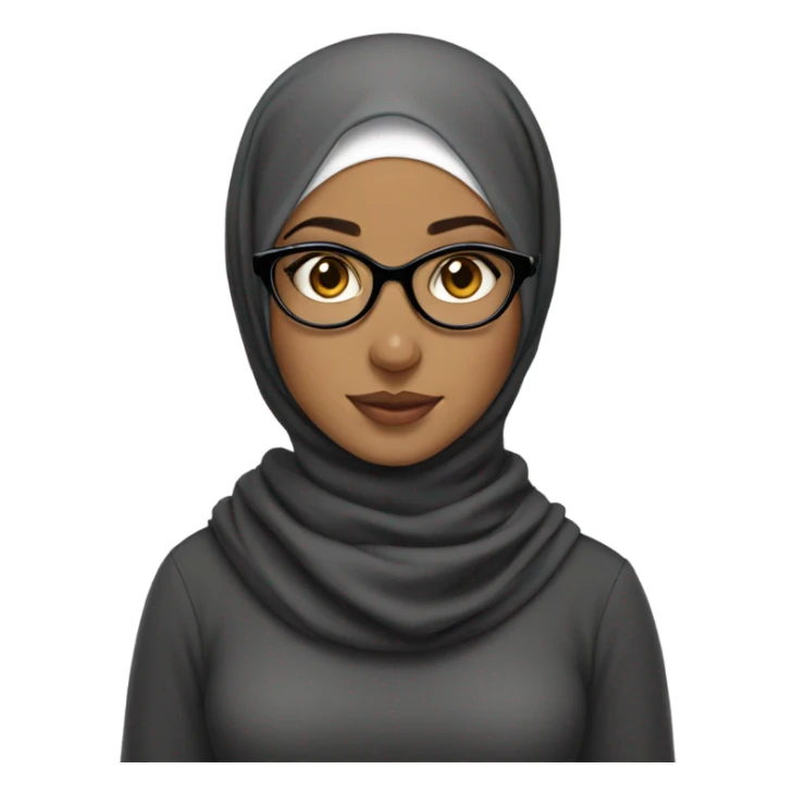 Hijabi with edges girl with glasses and cat sticker