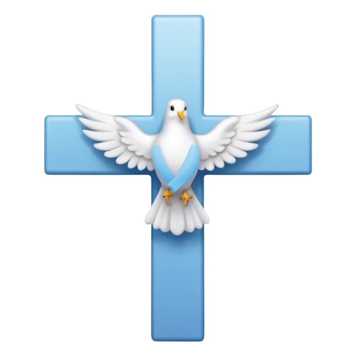 Dove outline infront of a cross sticker