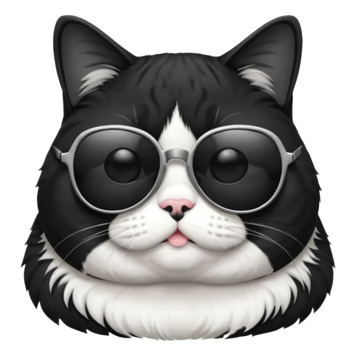 fat tuxedo cat wearing sunglasses sticker