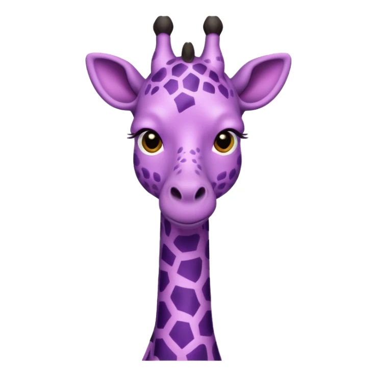 emoji de jirafa violeta con manchas rosadas  sticker