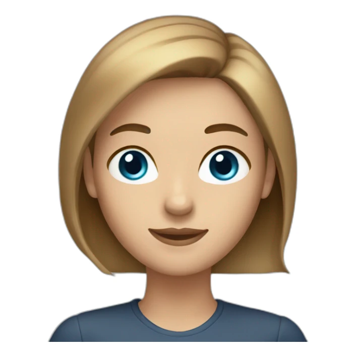 woman grading light brown hair, blue eyes sticker