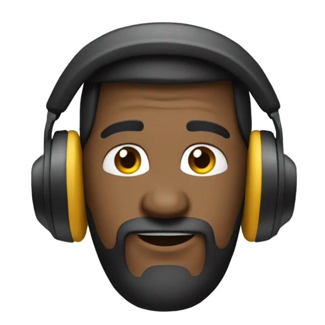 A attitude emoji wear  a headphone  sticker