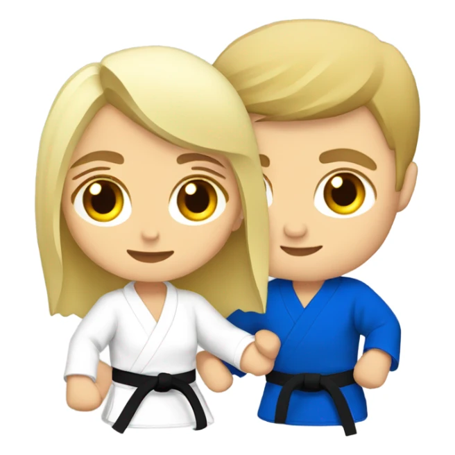 Blonde woman and brunette white man doing Jiu jitsu  sticker