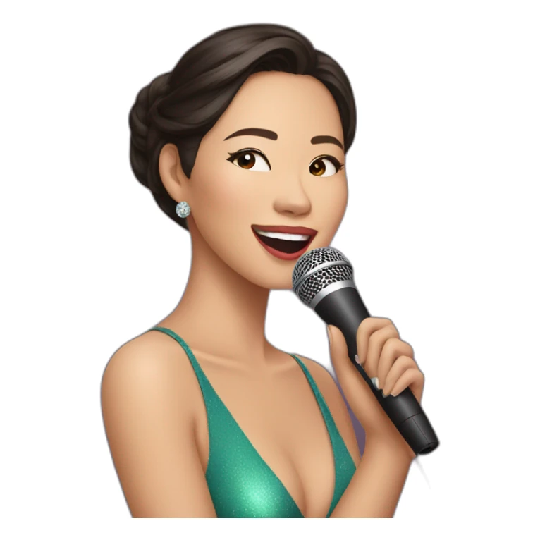 philippine beauty queen singing in Karaoke sticker