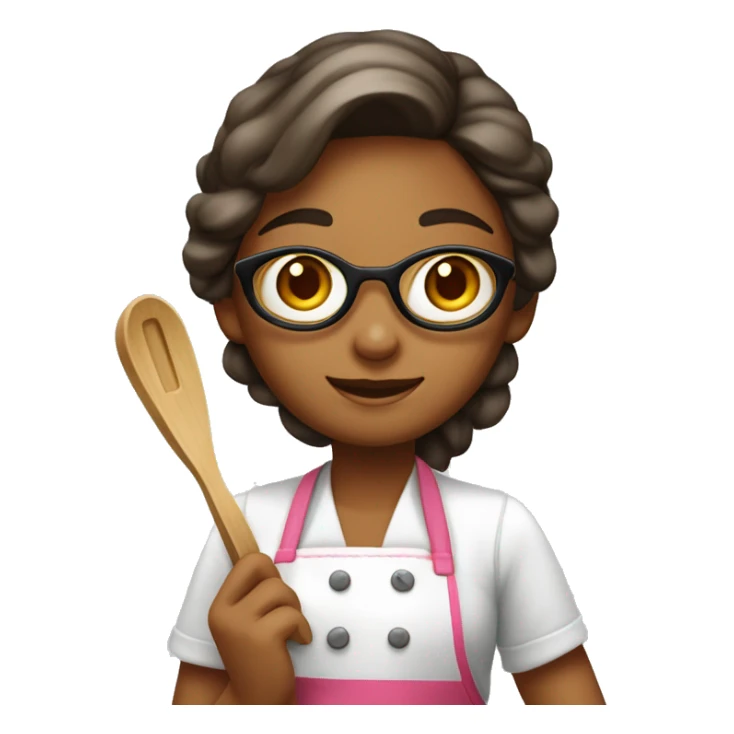 jeune fille patissiere avec une spatule sticker