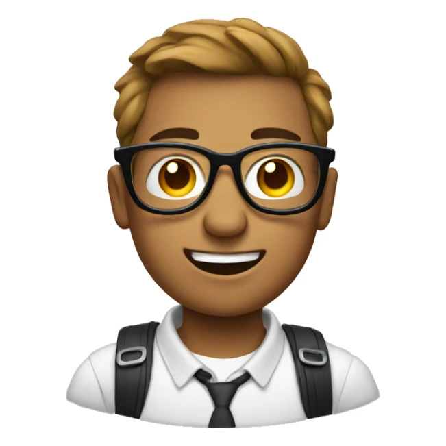Nerdy emoji with glasses and camera sticker