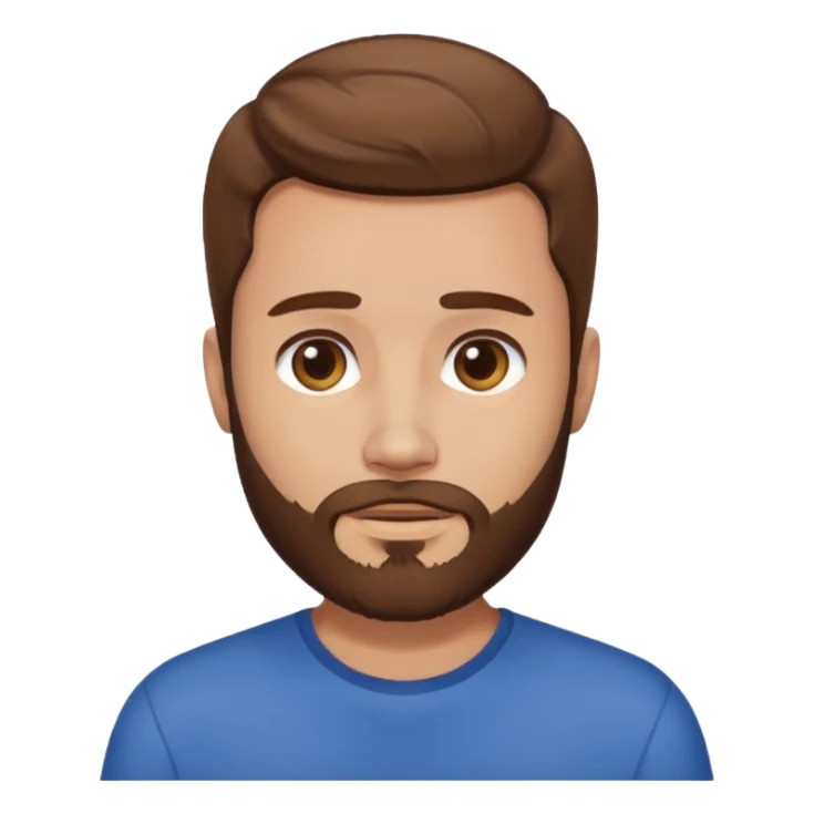 A man with brown hair and beard waiting for a hug sticker