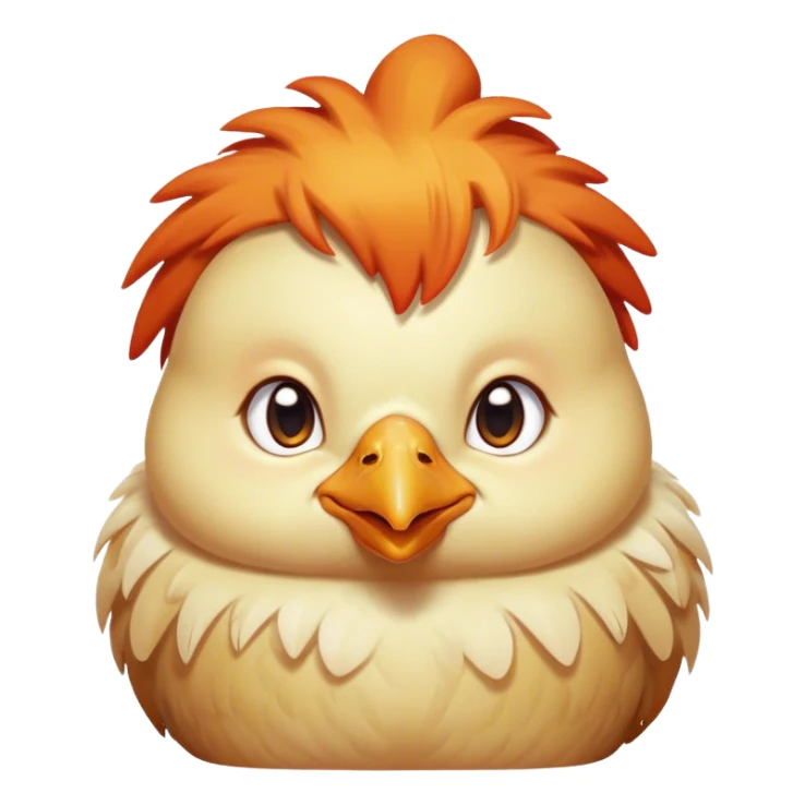 Cute Chicken with orange hair sad sticker