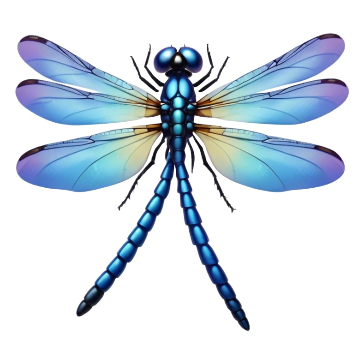 "A delicate dragonfly in shades of blue, wings glowing softly." sticker