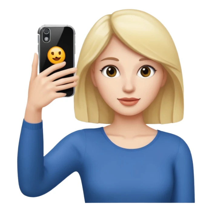 woman holding up an iPhone to take a selfie sticker