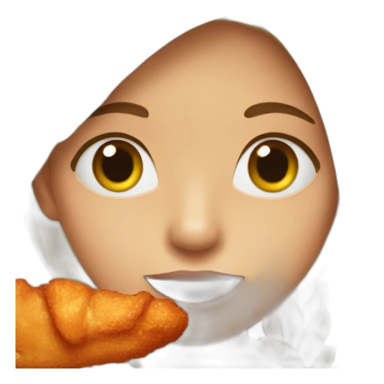 A girl eating a chicken wing sticker
