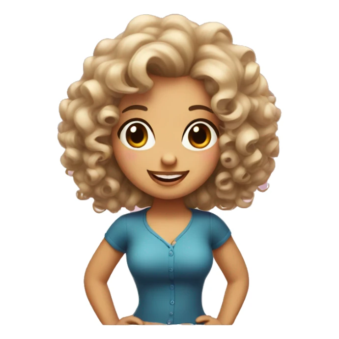 Cute Bettie. curly hair, big eyes. smiling sticker