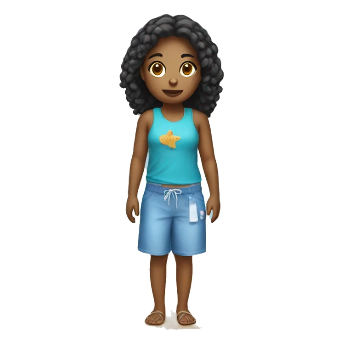 Girl wearing something in beach sticker