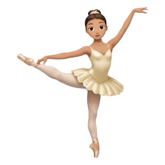 A ballet dancer in a white costume, balancing on one toe with serene expression. sticker